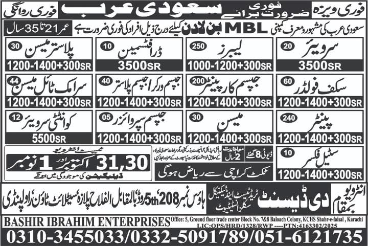 MBL company jobs in saudi arabia 2025